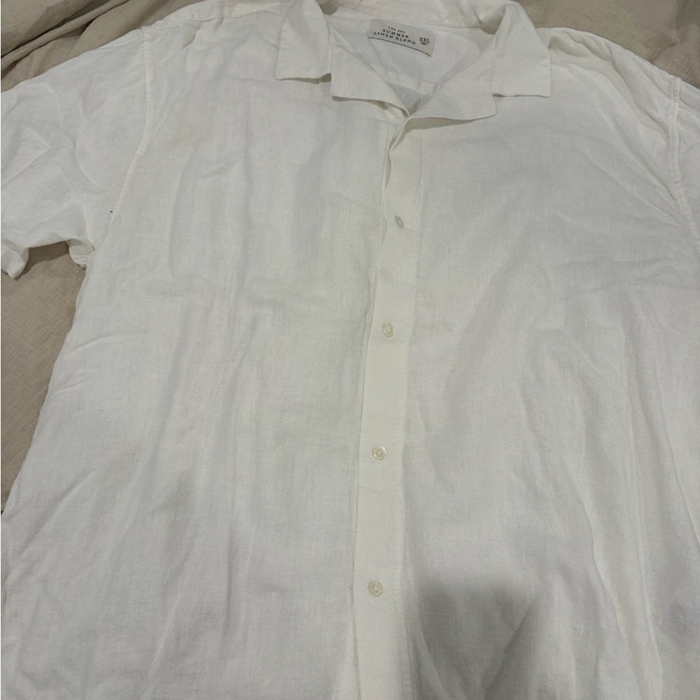 Abercrombie & Fitch Men's Cream Button Down Shirt